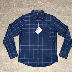 Helly Hansen Men’s Aker Flannel Long Sleeve Shirt Ocean Sierra Plaid Medium NWT